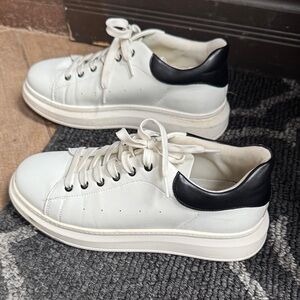 Steve Madden White and Black Sneakers